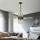 Modern black glass tube chandelier dining room led pendant light