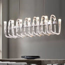 Modern chrome glass tube chandelier dining room acrylic arms