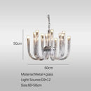 Modern chrome glass tube chandelier dining room acrylic arms