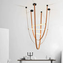 Modern black glass tube pendant lamp for living room staircase