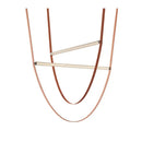 Modern copper leather tube pendant light living room