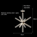 DecorBites™ Glass Tubes Chandelier LED Pendant Lamp for Modern Luxury Lighting