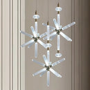 Modern starburst glass tubes led chandelier for living room