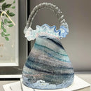 DecorBites™ Glass Vase Basket Handbag Flower Arrangement Home Decoration Accessories