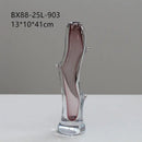 Hand blown fork shape glass vase living room tree inspired decor