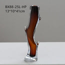 Hand blown fork shape glass vase living room tree inspired decor