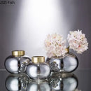 Modern metallic glass vase set with gold lids bedroom decor