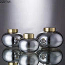 Modern metallic glass vase set with gold lids bedroom decor