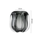 Modern ridged black glass vase set living room hydroponics decor