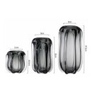 Modern ridged black glass vase set living room hydroponics decor