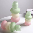 Geometric gradient pink & green glass vase living room flowerpot