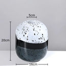 Speckled black & white ceramic hydroponics flower pot living room decor