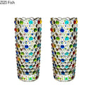 Mosaic rhinestone decorbites glass vase for living room desk decoration