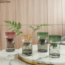 DecorBites™ Glass Vase Hydroponics Flower Pots for Desk Decoration and Floral Arrangement