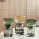 DecorBites™ Glass Vase Hydroponics Flower Pots for Desk Decoration and Floral Arrangement