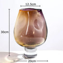 Amber & teal gradient glass vase hydroponics – living room decor