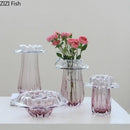 Fluted clear glass vase hydroponics table decor for dining room