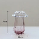 Fluted clear glass vase hydroponics table decor for dining room