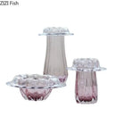 Fluted clear glass vase hydroponics table decor for dining room