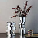 Modern chrome twist shape glass vase living room hydroponic decor