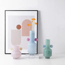 Blue & pink glass vase living room floral accessory