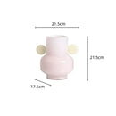 Blue & pink glass vase living room floral accessory
