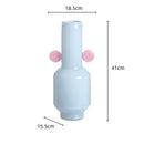 Blue & pink glass vase living room floral accessory
