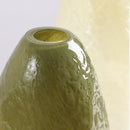 Textured olive beige and amber glass vase living room decor