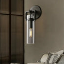 Industrial gold glass wall lamp for bedroom with exposed bulb