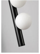 Modern black glass wall lamp for living room with five spheres