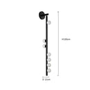 Modern black glass wall lamp for living room with five spheres
