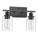 Industrial black metal glass wall lamp living room sconce