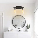 Industrial black metal glass wall lamp living room sconce
