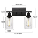 Industrial black metal glass wall lamp living room sconce
