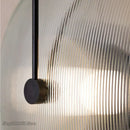 Minimalist black ribbed glass wall lamp for bedroom lighting