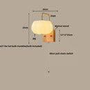 Modern walnut and brass glass wall light fixture bedroom sconce