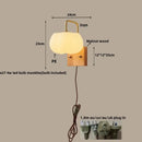 Modern walnut and brass glass wall light fixture bedroom sconce