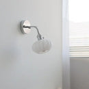 Modern chrome and glass wall light fixture bedroom adjustable sconce