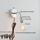 Modern chrome and glass wall light fixture bedroom adjustable sconce