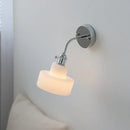Modern chrome and glass wall light fixture bedroom adjustable sconce