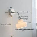 Modern chrome and glass wall light fixture bedroom adjustable sconce