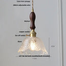 DecorBites™ Glass & Wood LED Pendant Lights for Home Decor & Restaurant Lighting