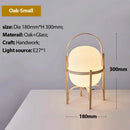 Japanese minimalist wood metal table lamp bedroom spherical light