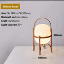 Japanese minimalist wood metal table lamp bedroom spherical light