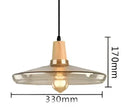 DecorBites™ Glass & Wood Pendant Light: Modern Nordic Hanging Lamp for Bar, Table, Dining - Gray Retro Decor