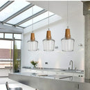 DecorBites™ Glass & Wood Pendant Light: Modern Nordic Hanging Lamp for Bar, Table, Dining - Gray Retro Decor