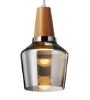 DecorBites™ Glass & Wood Pendant Light: Modern Nordic Hanging Lamp for Bar, Table, Dining - Gray Retro Decor