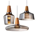 DecorBites™ Glass & Wood Pendant Light: Modern Nordic Hanging Lamp for Bar, Table, Dining - Gray Retro Decor