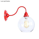 Red Glass Globe Wall Sconce