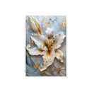 DecorBites™ Gold and White Floral 3D Canvas Wall Art
